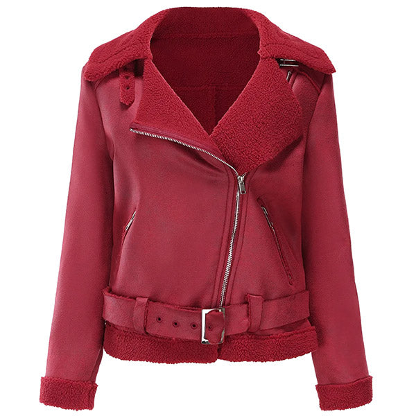 Women's Red Aviator Jacket
