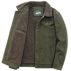Men's Olive Corduroy Sherpa Lined Jacket
