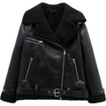 Women's Black Bomber Aviator Jacket