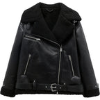 Women's Black Bomber Aviator Jacket