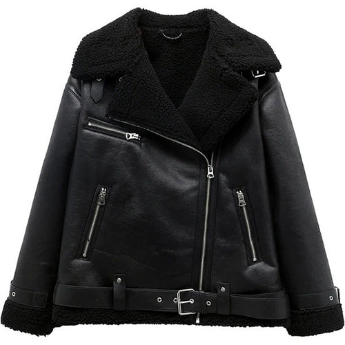 Women's Black Bomber Aviator Jacket