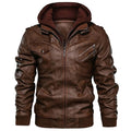 Leather Aviator Jacket with Hood