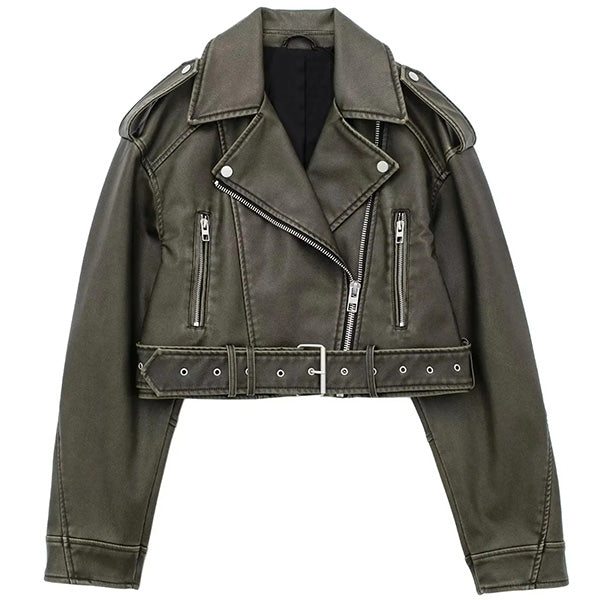 Women's Leather Aviator Jacket