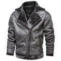 Men's Grey Leather Aviator Jacket