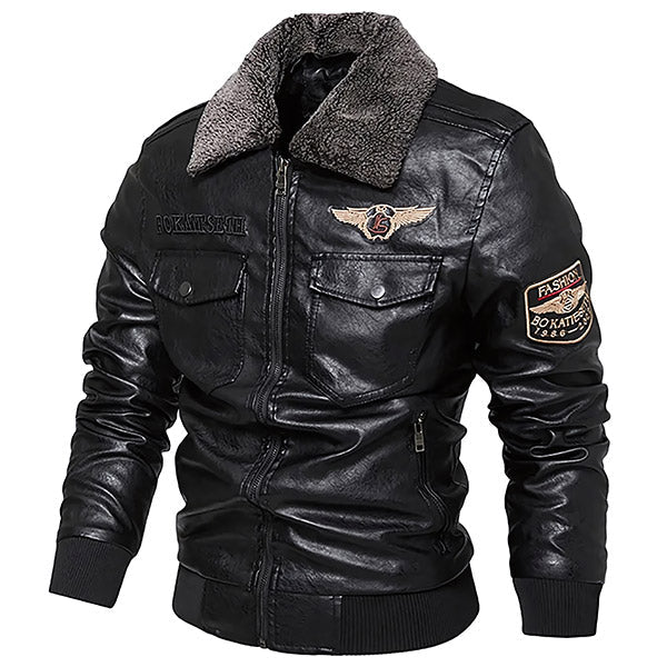 Men's Vintage Leather Aviator Jacket