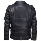 Men's Distressed Asymmetrical Faux Leather Jacket