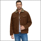 Men's Brown Corduroy Sherpa Lined Jacket