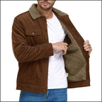 Men's Brown Corduroy Sherpa Lined Jacket