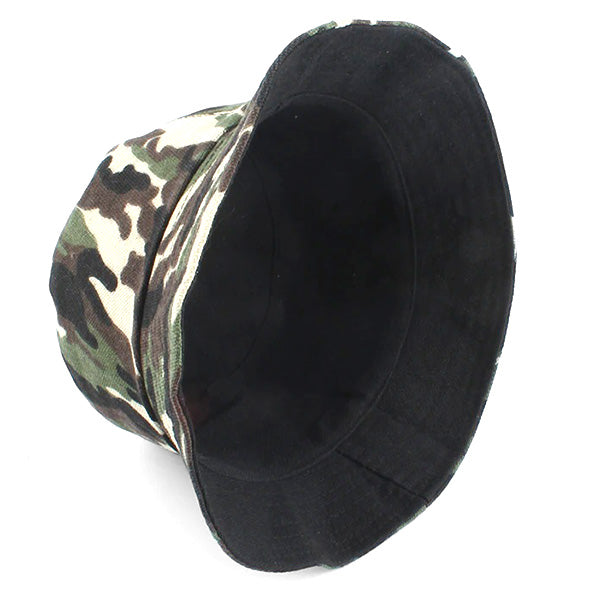 Green Camouflage Cotton Bucket Hat