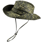 Green Camo Outdoor Boonie Hat with Chin Strap