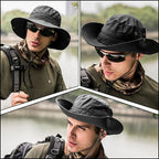 Black Outdoor Boonie Hat with Chin Strap
