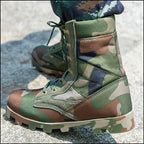 Unisex Camouflage Canvas High-Top Combat Boots