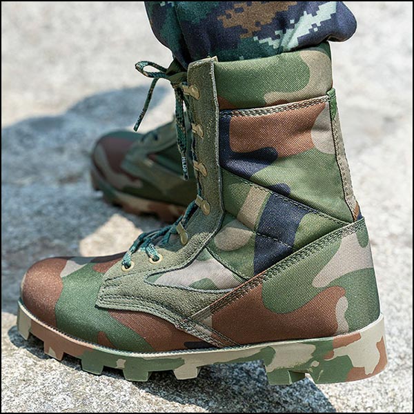Unisex Camouflage Canvas High-Top Combat Boots