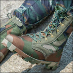 Unisex Camouflage Canvas High-Top Combat Boots