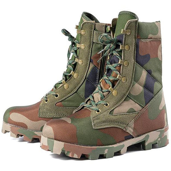 Unisex Camouflage Canvas High-Top Combat Boots