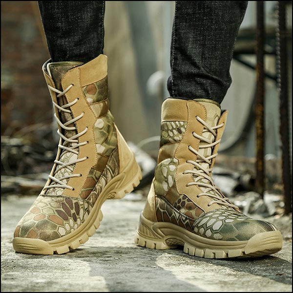 Men's Multi-tone Hex Camo Combat Boot