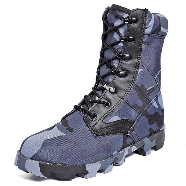 Blue Military Combat Boots