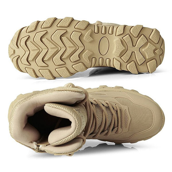 Men's Tan Mesh High-Top Tactical Boots