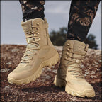 Men's Tan Mesh High-Top Tactical Boots