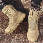 Men's Tan Mesh High-Top Tactical Boots