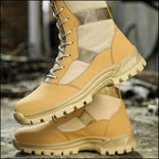 Men's Tan Fabric Outdoor Combat Boots