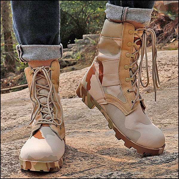 High-Top Desert Camouflage Tactical Boot