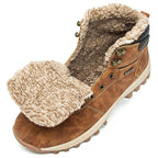 Men's Brown Faux Fur Lined Outdoor Winter Boots
