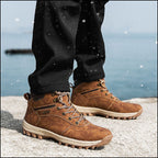 Men's Brown Faux Fur Lined Outdoor Winter Boots