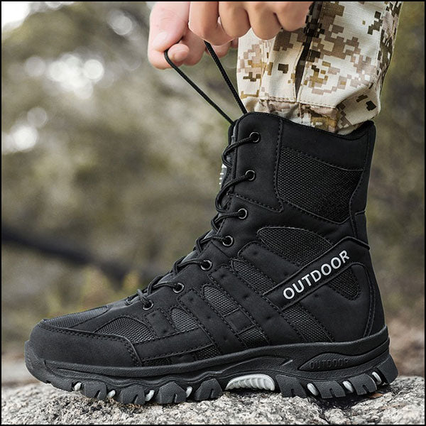 Men's Black Outdoor Tactical High-Top Boot