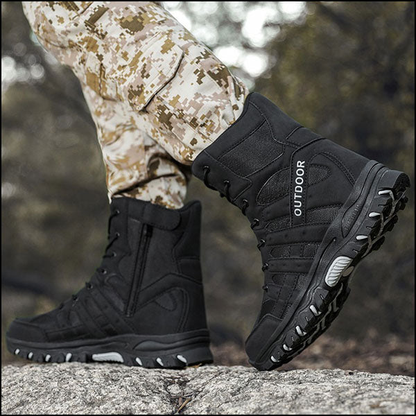 Men's Black Outdoor Tactical High-Top Boot