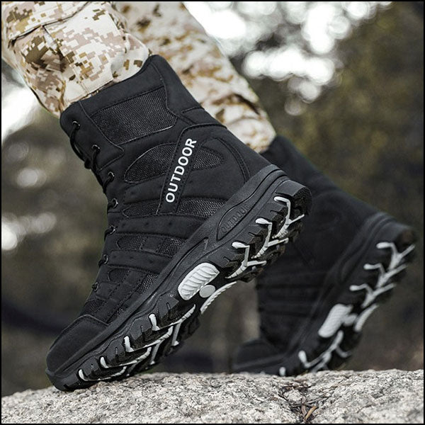 Men's Black Outdoor Tactical High-Top Boot