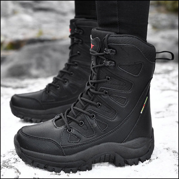 Men's Black High-Top Tactical Hiking Boots