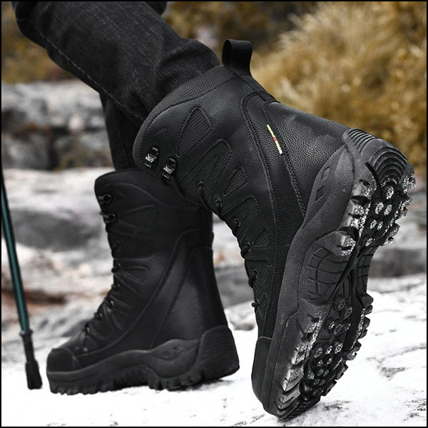Men's Black High-Top Tactical Hiking Boots