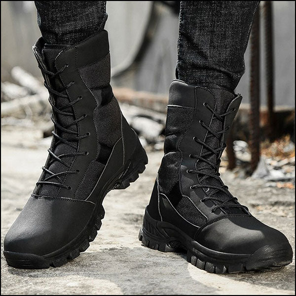 Men's Black High-Top Tactical Boots