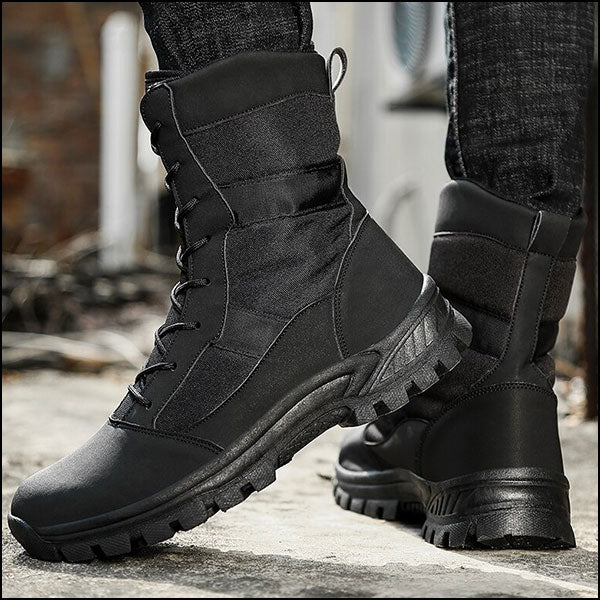 Men's Black High-Top Tactical Boots