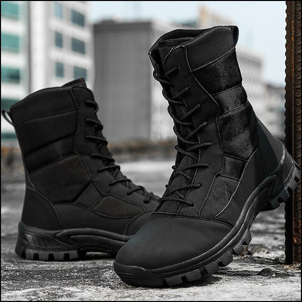 Men's Black High-Top Tactical Boots