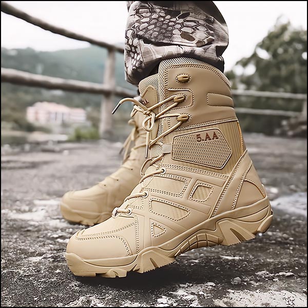 Men's Khaki Tactical Combat Boots