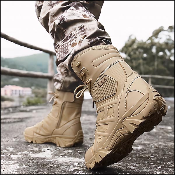 Men's Khaki Tactical Combat Boots