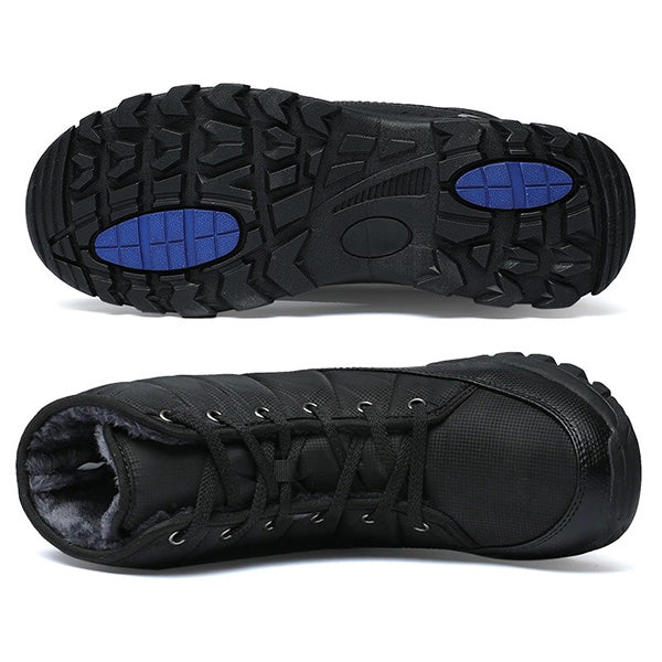 Unisex Black Quilted Insulated Snow Boots