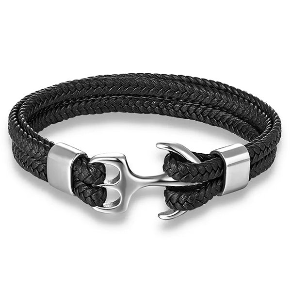 Men's Silver Anchor Bracelet