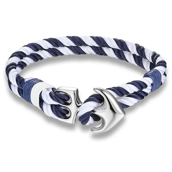Men's White Anchor Bracelet