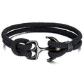 Black Marine Anchor Bracelet