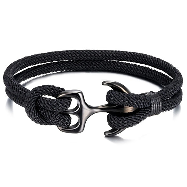 Black Marine Anchor Bracelet