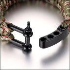 Camouflage Paracord Bracelet with Black Shackle