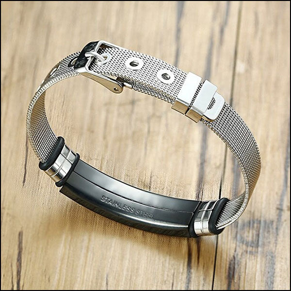 Men's Stainless Steel Camouflage Mesh Bracelet
