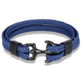 Men's Leather Anchor Bracelet