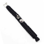 Spartan Helmet & Shield Black Paracord Bracelet