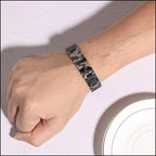 Matte Black Stainless Steel Bracelet with Camo ID Plate