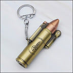 Antique Brass Bullet Lighter Keychain
