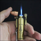 Antique Brass Bullet Lighter Keychain